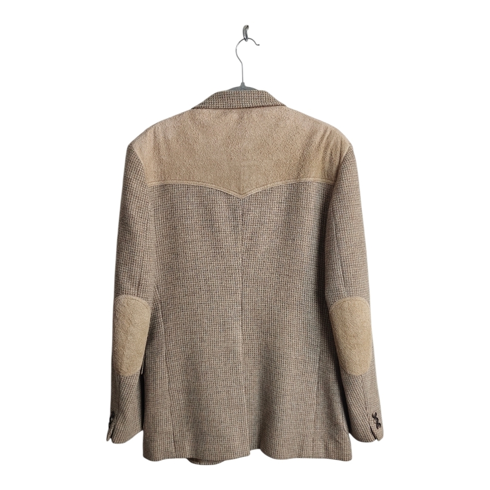 Pendleton Beige Houndstooth Blazer With Leather A… - image 3